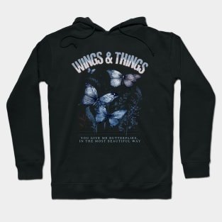 Wings And Things Beautiful Blue Butterfly Hoodie